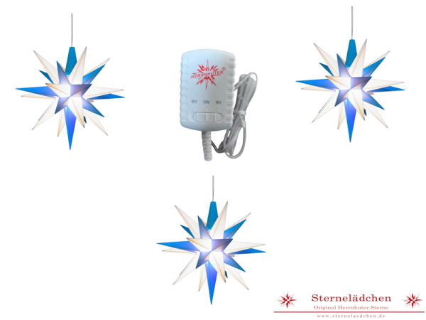 Preview: Herrnhuter Sterne-Set "Flexi" A4, weiß/blau